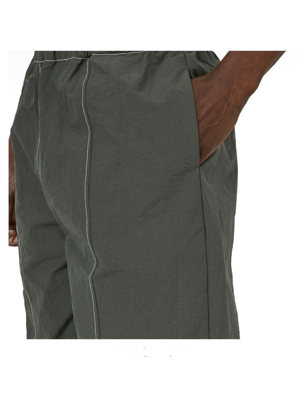NEW - Afield out Tapered, Crinkled, Stitch Nylon, Canvas Gray Trousers Pants - Picture 9 of 16